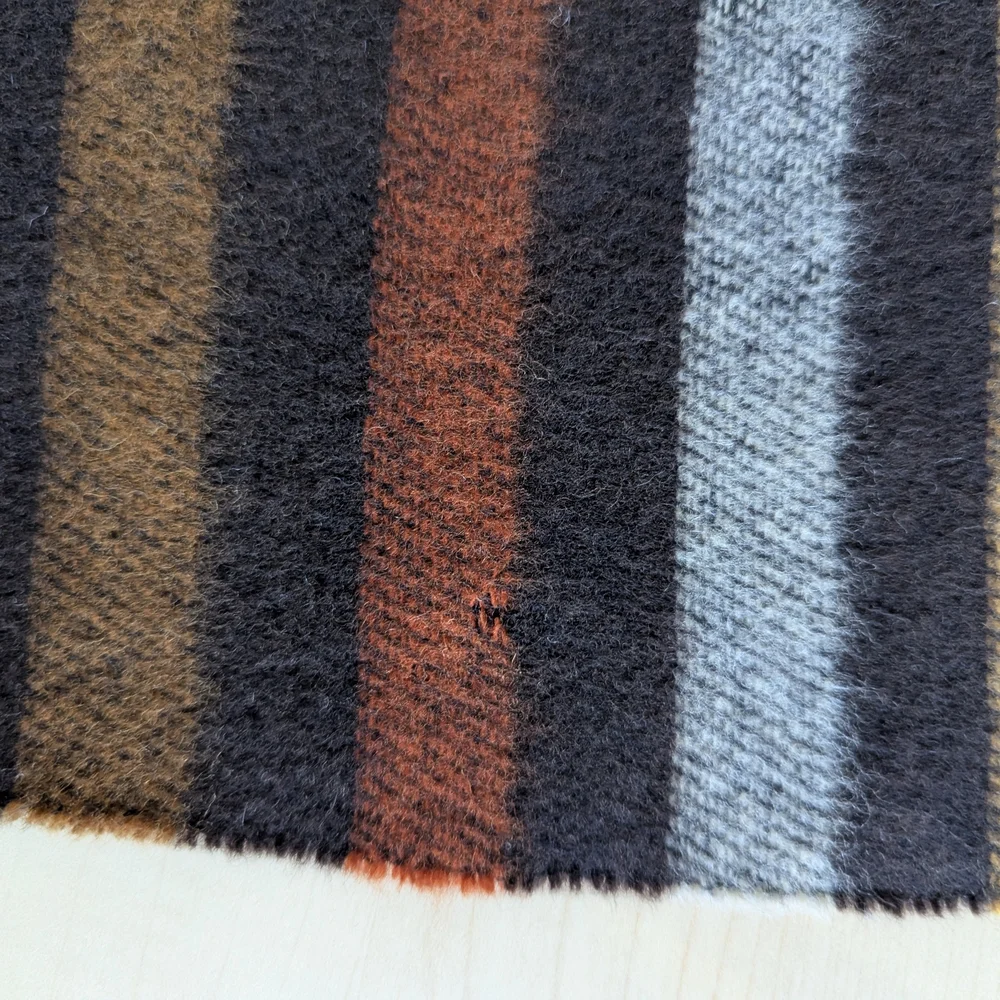 Smithsonian Brown Yellow Orange Striped Scarf Wool Made In‎ Italy